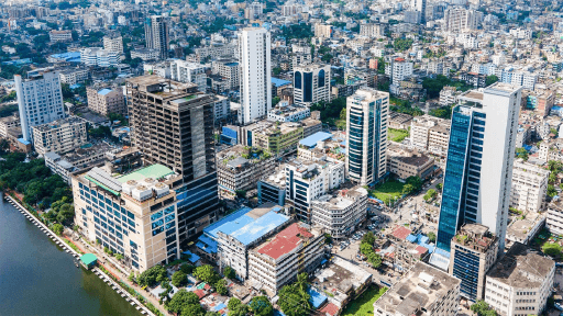 dhaka city top aerial view